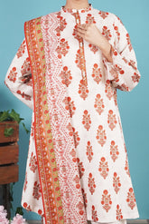 NUSL3340 Printed Cambric Suit - Unstitched 3Pc